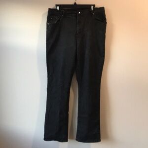 DG2 by Diane Gilman black boyfriend loose straight leg jeweled jeans, Sz 14